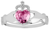 Silver Birthstone Claddagh Ring with Alexandrite