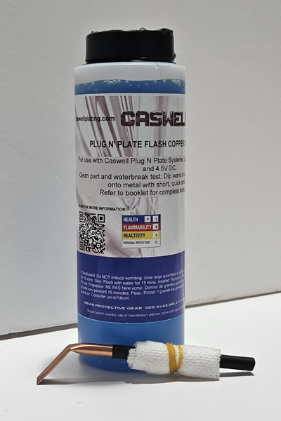 Plug N Plate Flash Copper Solution with Wand (Plates on to Zinc, Brass,Pot Metal, Stainless Steel)