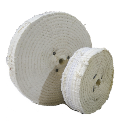 8" Spiral Sewn Sisal Buffing Wheel - Aggressive Cut Scratch Remover, 5/8" Arbor, USA Made
