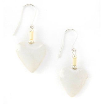 Follow Your Heart White Porcelain Earrings