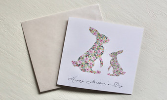 Floral Watercolor Bunny Mother's Day Card