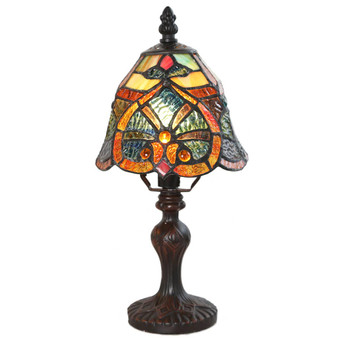 Webbed Heart Stain Glass Lamp