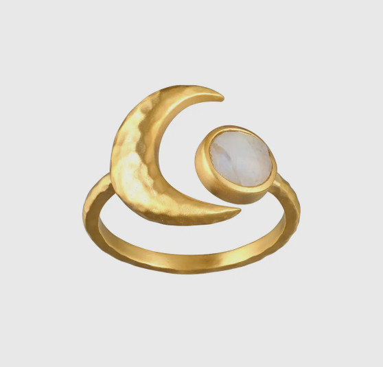 Cradled in Light Moonstone Ring