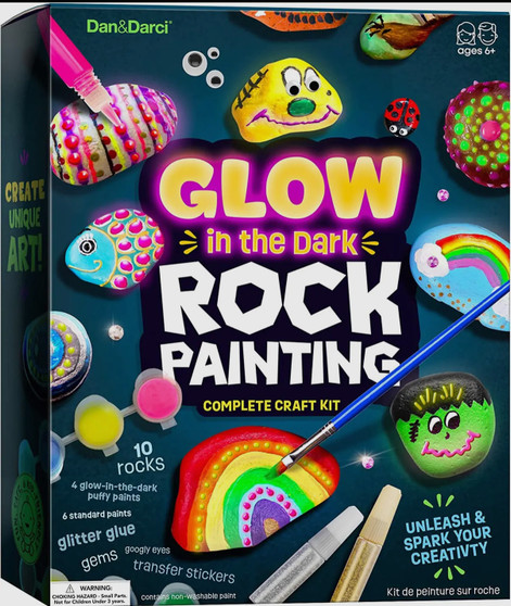 Kids Rock Painting Kit - Glow in the Dark - Arts & Crafts