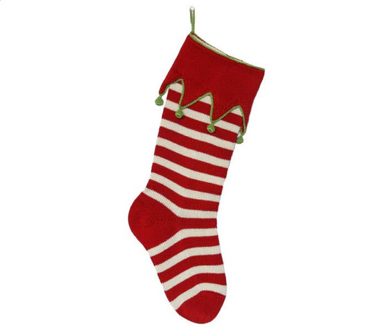 Elf Cuff Red & White Holiday Stocking