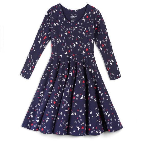 Girl's Organic Shooting Stars Twirl Dress