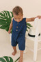 Navy Linen Baby Romper (boy/girl)