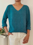 Italian V-Neck Knit Sweater