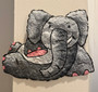 Reclining Elephant - Original Pressed Paper Art by Steve Henry