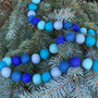 Blue Felt Holiday Garland Balls