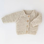 Natural Garter Stitch Cardigan Sweater