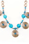 Swahili Spiral Necklace with Blue Beads