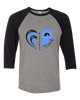Aldine Mustangs Heart Track Women's Baseball T-Shirt