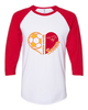 Abraham Lincoln Mustangs Heart Soccer Women's Baseball T-Shirt
