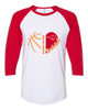 Abraham Lincoln Mustangs Heart Basketball Women's Baseball T-Shirt