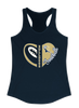 Fairdale Bulldogs Block F Heart Football Women's Tank Top