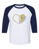 Fairdale Bulldogs Block F Heart Baseball Women's Baseball T-Shirt