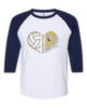 Fairdale Bulldogs Block F Heart Volleyball Women's Baseball T-Shirt