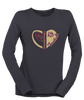 King's Fork Bulldogs Heart Football Women's LS T-Shirt