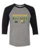 Whitefish Bulldogs Spirit Flag Men's Baseball T-Shirt