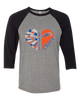 Grand Oaks Grizzlies Claw Heart Cheer Women's Baseball T-Shirt
