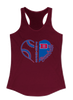 Bartlett Panthers Heart Baseball Women's Tank Top