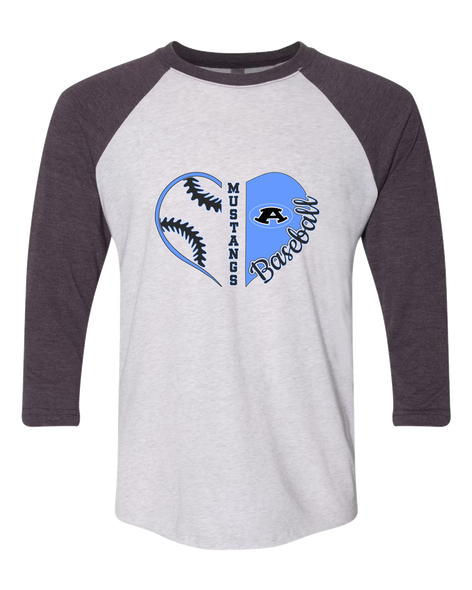 Aldine Mustangs Heart Baseball Women's Baseball T-Shirt