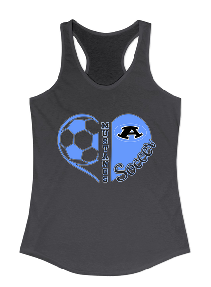 Aldine Mustangs Heart Soccer Women's Tank Top