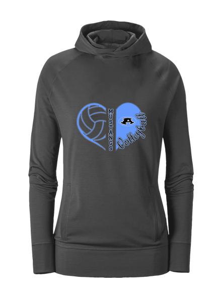 Aldine Mustangs Heart Volleyball Women's Hoodie