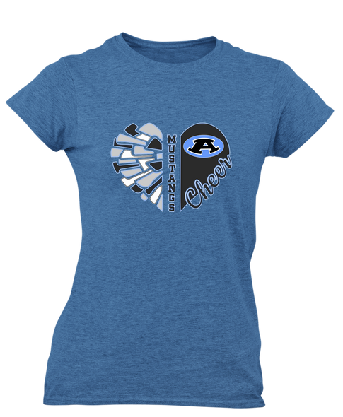 Aldine Mustangs Heart Cheer Women's Premium SS T-Shirt