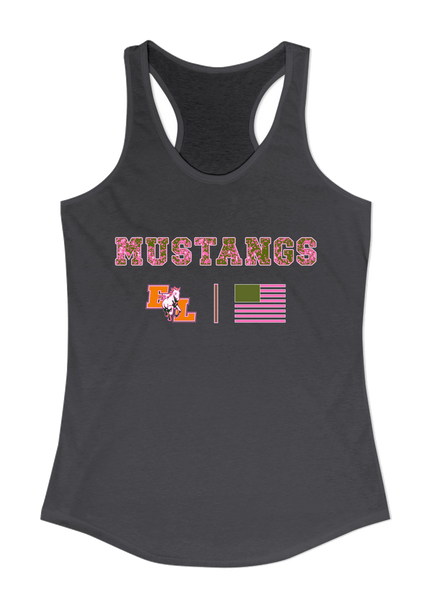 East Lincoln Mustangs Pink Camo Flag Women's Tank Top