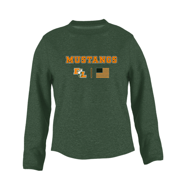 East Lincoln Mustangs Team Colors Flag Women's Sweatshirt