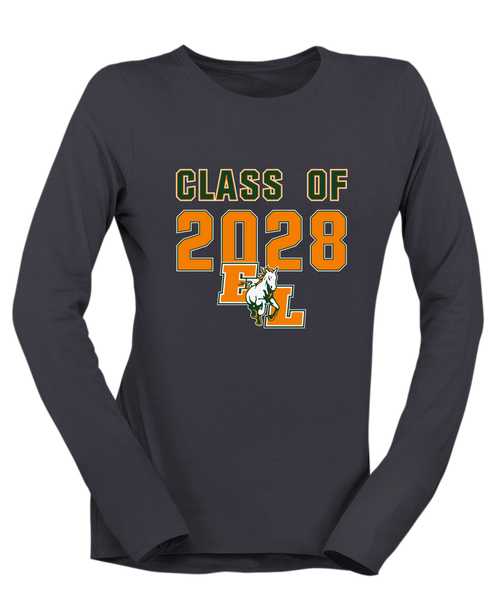 East Lincoln Mustangs Class of 2028 Women's LS T-Shirt