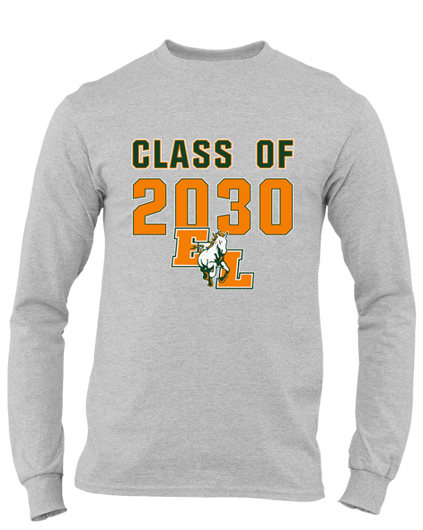 East Lincoln Mustangs Class of 2030 Men's LS T-Shirt