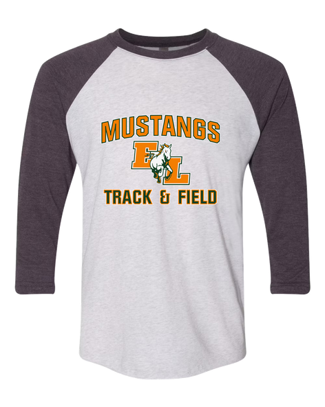 East Lincoln Mustangs Track & Field Men's Baseball T-Shirt