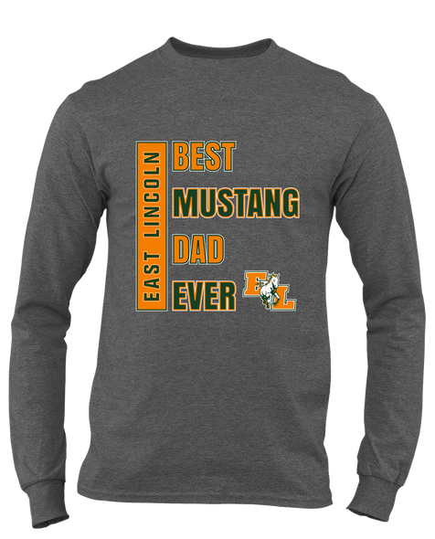 East Lincoln Mustangs Best Mustang Dad Men's LS T-Shirt