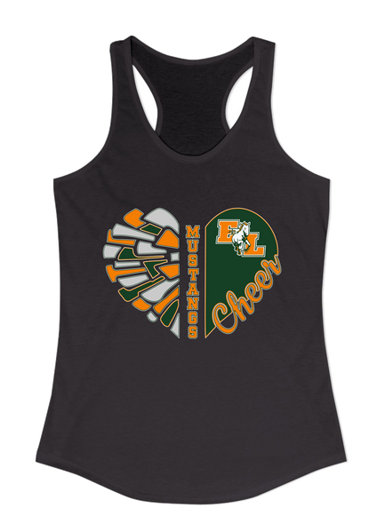 East Lincoln Mustangs Heart Cheer Women's Tank Top