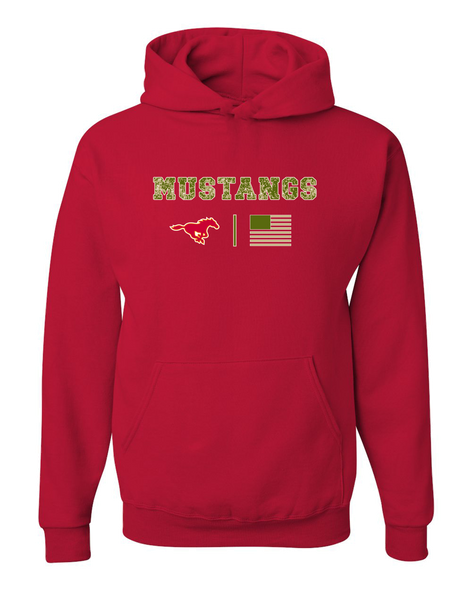 Abraham Lincoln Mustangs Camo Flag Men's Premium Hoodie