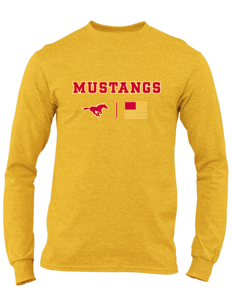 Abraham Lincoln Mustangs Team Colors Flag Men's LS T-Shirt
