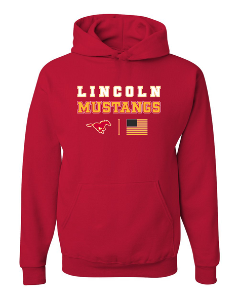 Abraham Lincoln Mustangs Spirit Flag Men's Premium Hoodie