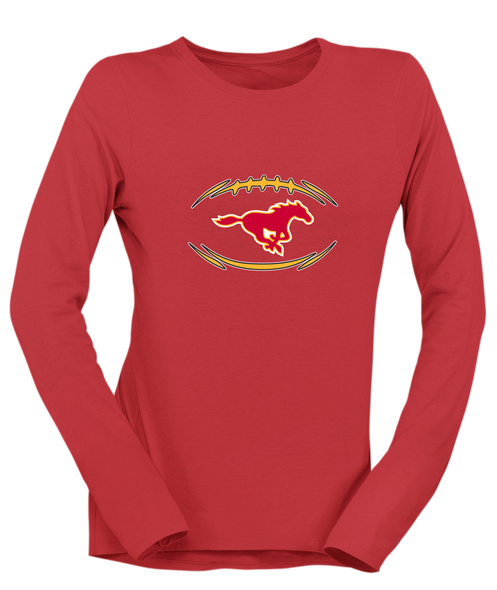 Abraham Lincoln Mustangs Football #3 Women's Premium LS T-Shirt