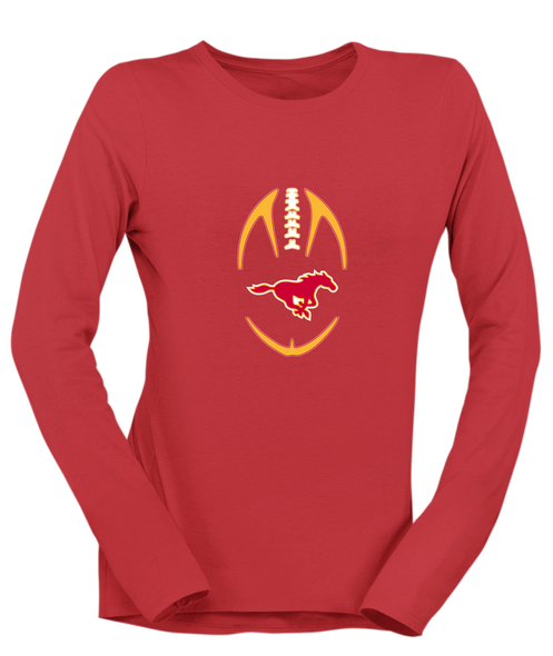 Abraham Lincoln Mustangs Football #4 Women's Premium LS T-Shirt