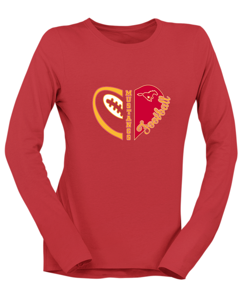 Abraham Lincoln Mustangs Heart Football Women's Premium LS T-Shirt