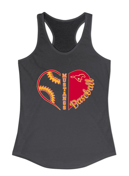 Abraham Lincoln Mustangs Heart Baseball Women's Tank Top