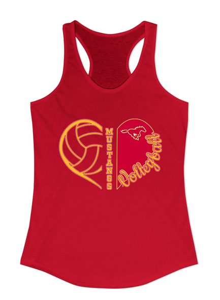 Abraham Lincoln Mustangs Heart Volleyball Women's Tank Top