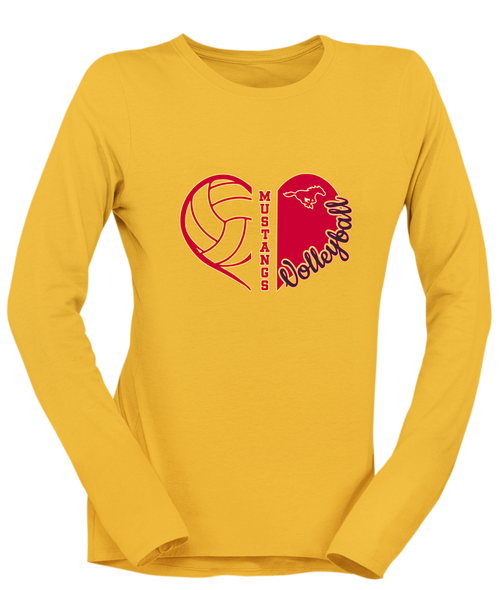 Abraham Lincoln Mustangs Heart Volleyball Women's LS T-Shirt