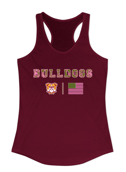 Highland Bulldogs Pink Camo Flag Women's Tank Top