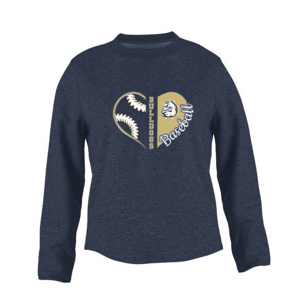 Fairdale Bulldogs Heart Baseball Women's Sweatshirt