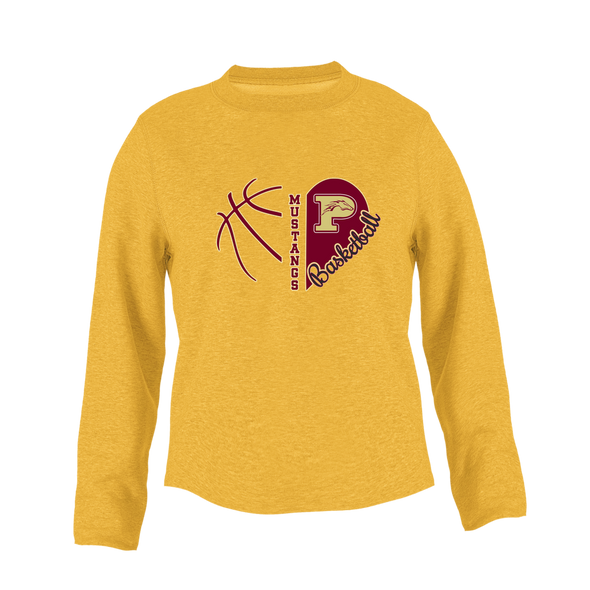 Ponderosa Mustangs Heart Basketball Women's Sweatshirt