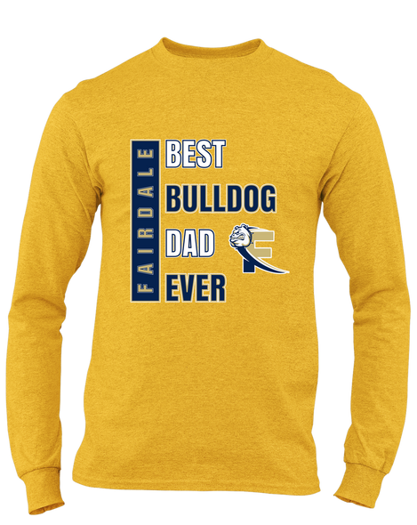 Fairdale Bulldogs Block F Best Bulldog Dad Men's LS T-Shirt